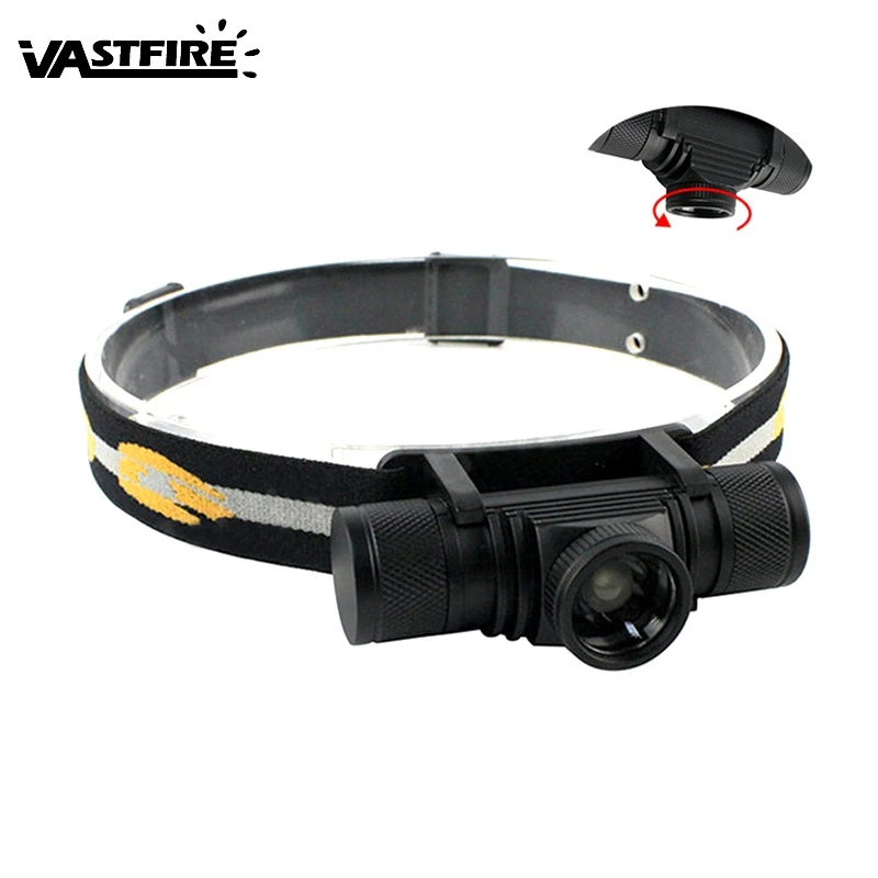 cheap VastFire 1000Lm USB Rechargeable 18650 Head Torch Zoomable XM L2 LED 4 Modes Headlamp Hunting Biking Headlight
