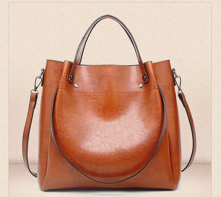 Модные женские кожаные сумки с масляным воском, роскошные дизайнерские сумки через плечо для женщин, сумка высокого качества, кожаная сумка для женщин C874