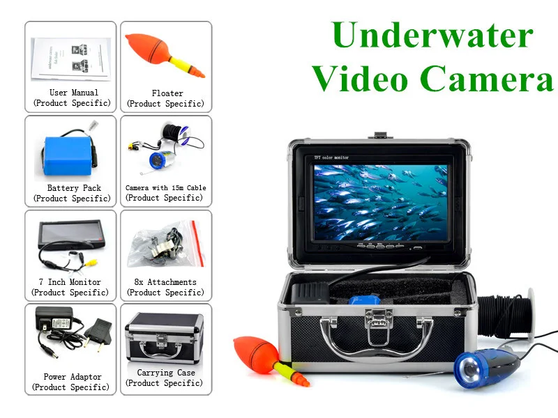 7&quot TFT LCD Monitor 600 TV Lines Underwater Fish Finder Video Camera System HD 15M Cable Fishing Tackle Tool | Безопасность и