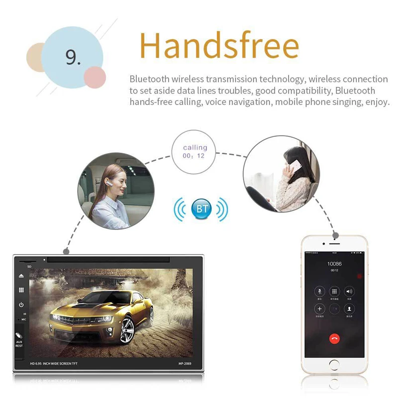 Excellent Auto Parts 7 Inch Car Navigation TFT Bluetooth MP5/ No Key Player GPS Navigation Integrated Machine Priority Player Display 1