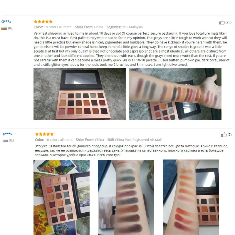 FOCALLURE 18 цветов s All Mate тени для век с высокой яркостью палитра теней легкая в