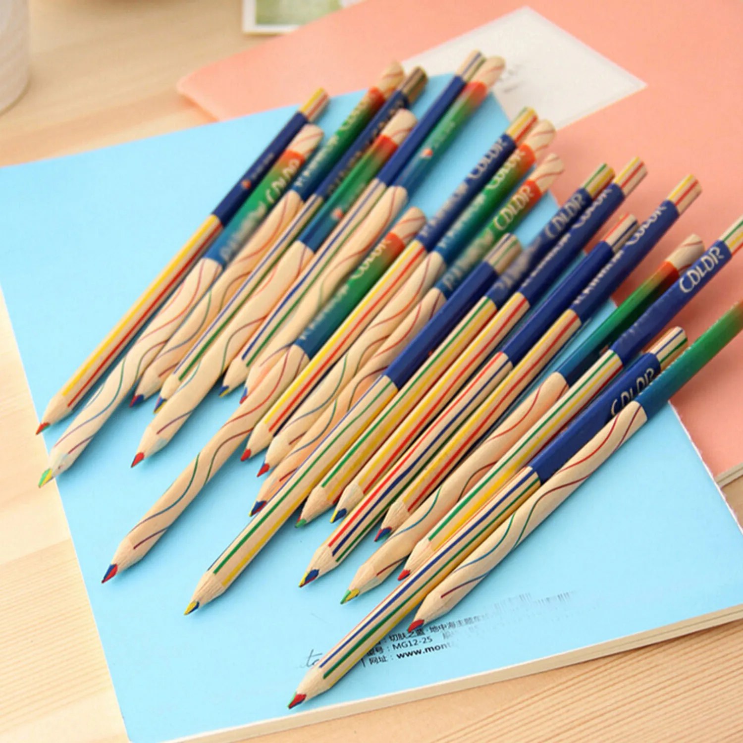 

30pcs 4 in 1 Rainbow Wooden Pastel Colored Pencil Graffiti Drawing Painting Writing Pencil Set School Supplies for DIY Art Craft