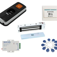 Биометрический отпечаток пальца и RFID ID 180 кг Магнитный Электрический замок комплект контроля доступа с дверной звонок+ 10 тегов/10 PCV карт
