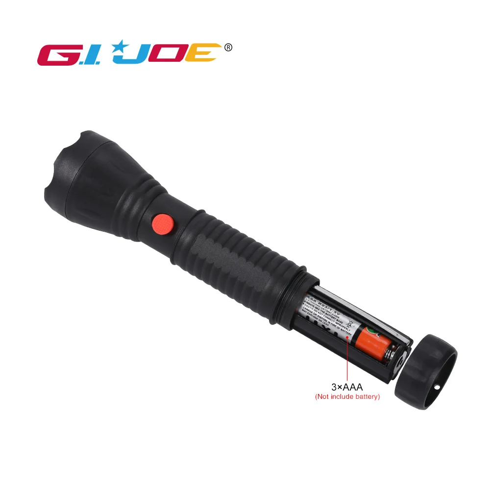 GIJOE new led mini tactical flashlight plastic led torch f8 bulb use 3*AAA battery waterproof emergency light flash lamp