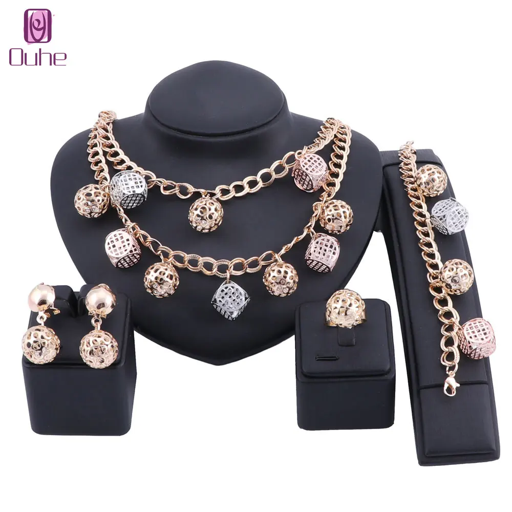 

Good Quality Jewelry Set Dubai Ethiopian Gold Colors Nigerian wedding African Beads Jewelry Set Women Parure Bijoux Plaque