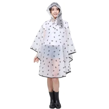 

Summer Transparent Raincoat Women Polyester Waterproof Cover Fashion Women Jackets Rain Coat Men Suit Hat Rainwear LZO208