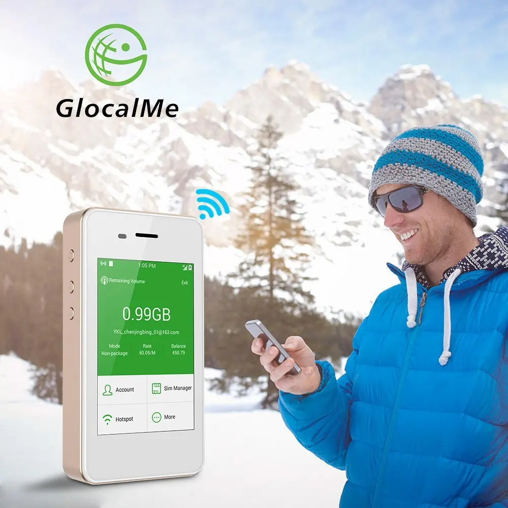 Glocalme 4G Router Free Roaming Worldwide Mobile WiFi Hotspot Powerbank Car Router Dual Sim Slot New 2018