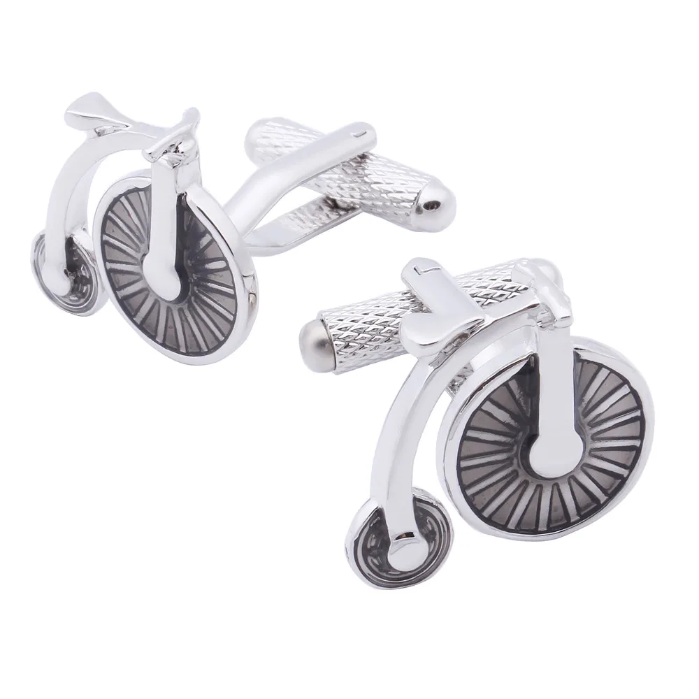 Factory Bike Cuff Links Novelty Bicycle Cufflinks for Men with Free