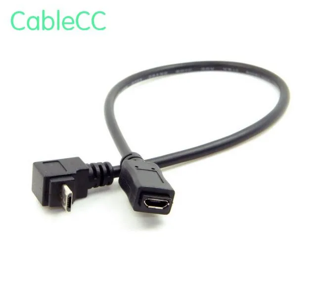 

Up Direction 90 Degree Angled Micro USB 2.0 5Pin Male to Female Extension Cable for Cell Phone Tablet