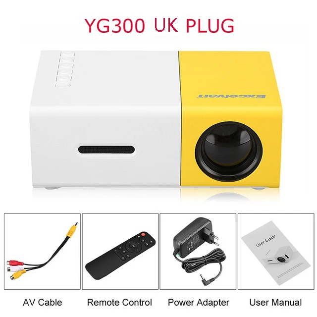 YG-300 yg300 портативный мини-проектор 600 люмен YG300 320x240 медиаплеер Поддержка 1080P HD lcd светодиодный проекторы - Цвет: UK PLUG