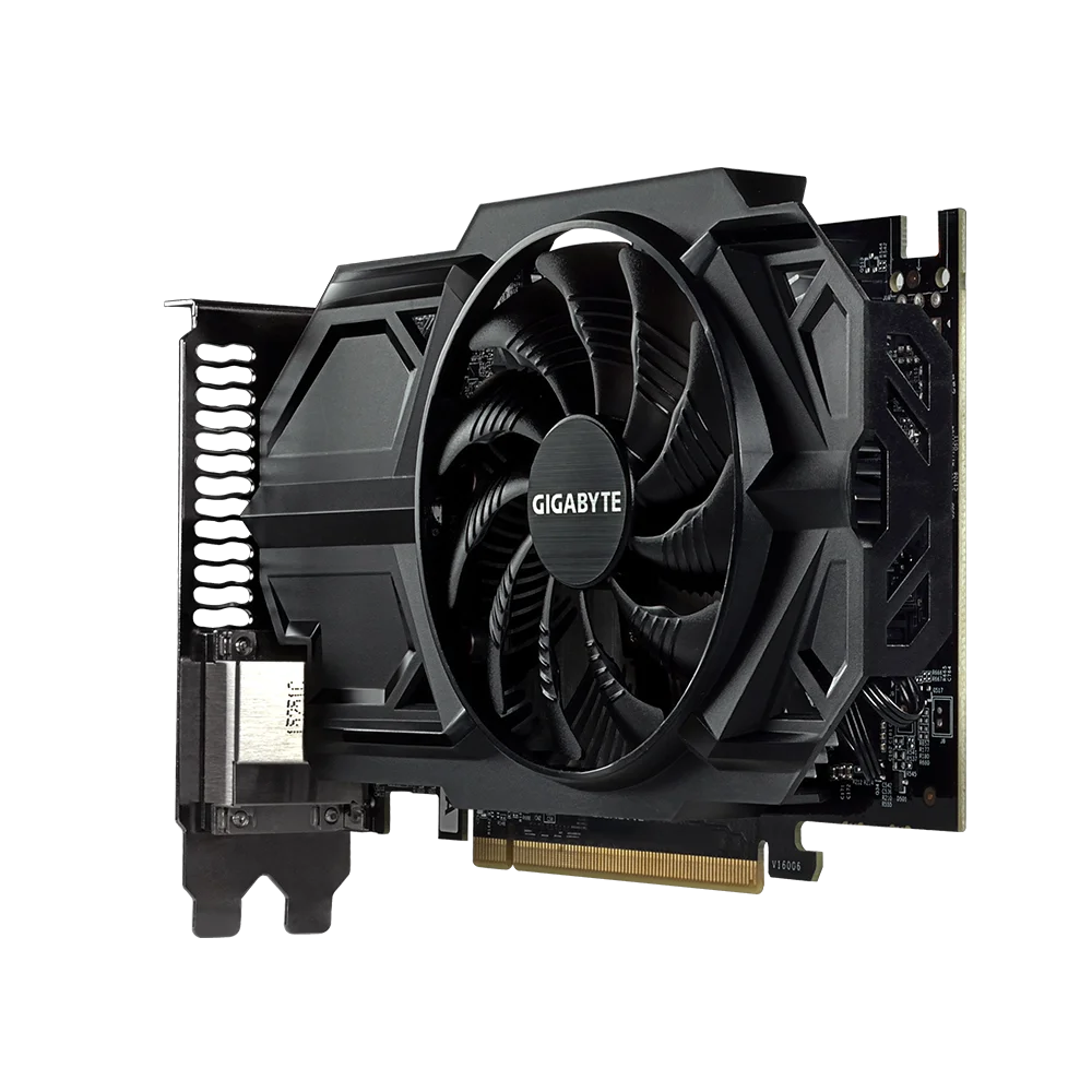 Бывшая в употреблении Видеокарта GIGABYTE NVIDIA GPU GTX 950 2G PowerConn 6pin двойной порт HDMI DVI
