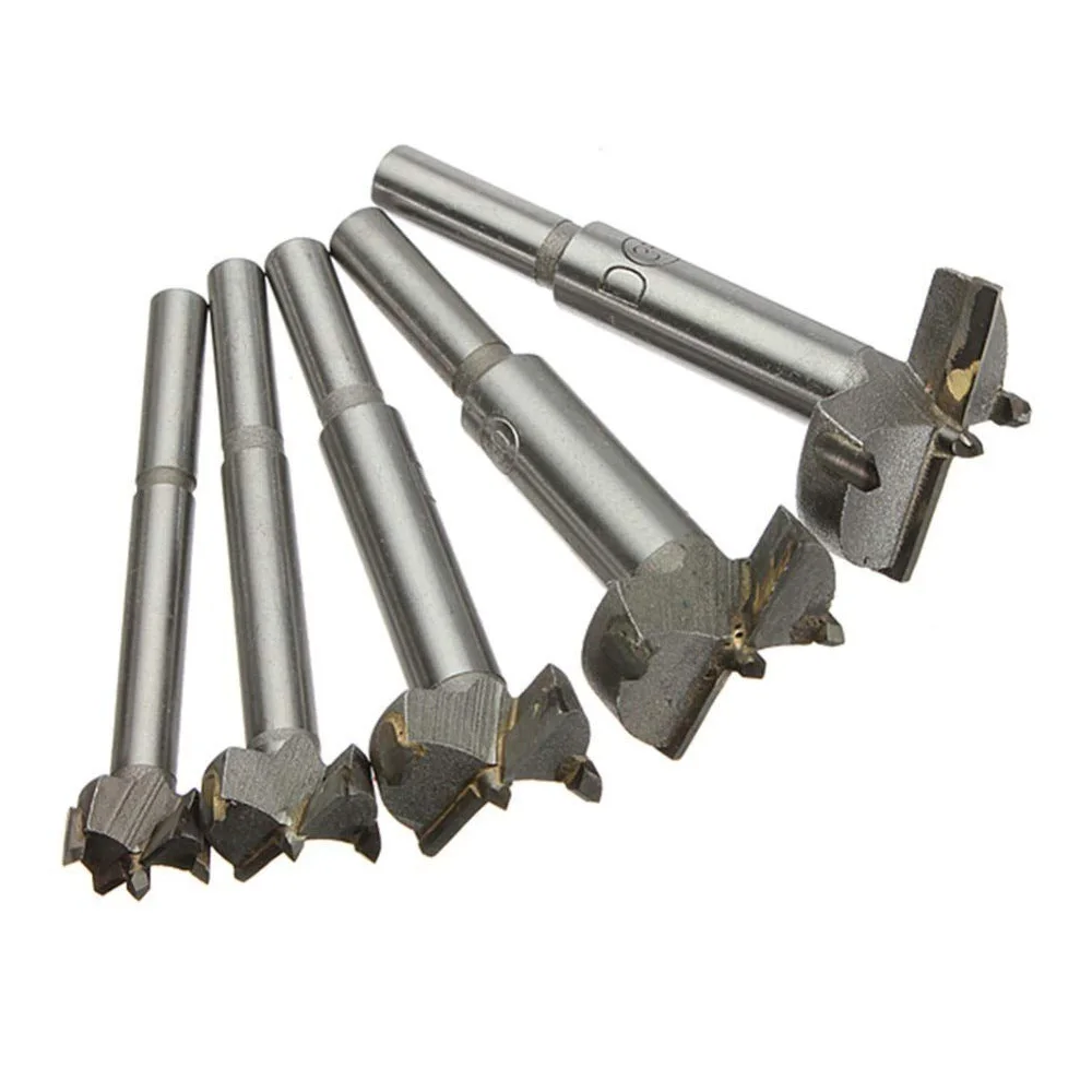 

5pc Wood Drill Hole Puncher Bit Self Centering Hole Saw Cutter Woodworking Tools Set 15mm 20mm 25mm30mm 35mm For Drill Bits