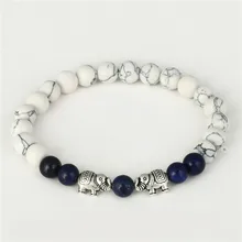 Натуральный белый сосновый цинши жемчужный сплав браслет со слонами бисер Энергетический Браслет украшение на нитке