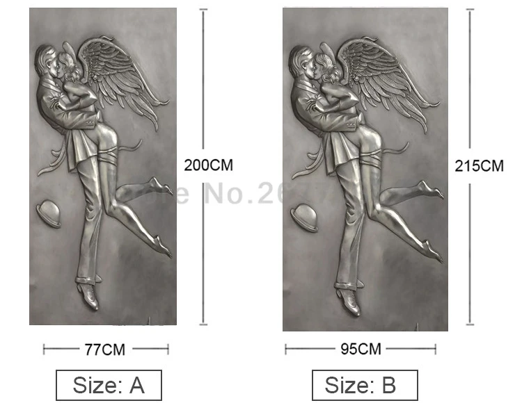 Рельефная пара ангел спальня декоративные наклейки на дверь креативные DIY самоклеящиеся Настенные обои для гостиной 3D наклейки