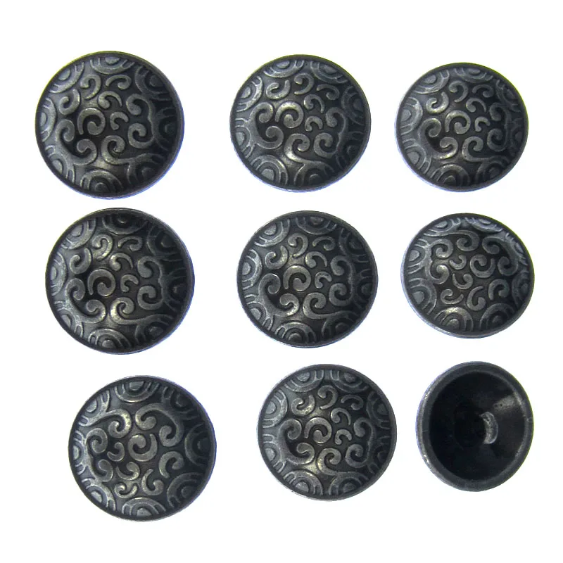 12pcs Round Black Bowknot Carving Suit Resin Shank Buttons Coat Craft 15mm 18mm