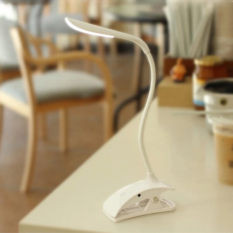

Desk Lamp USB Rechargeable Led Table Lamp 16 LED Lights with Clip Adjustable Bed Reading Book Night Light Touch Switch 3 Modes