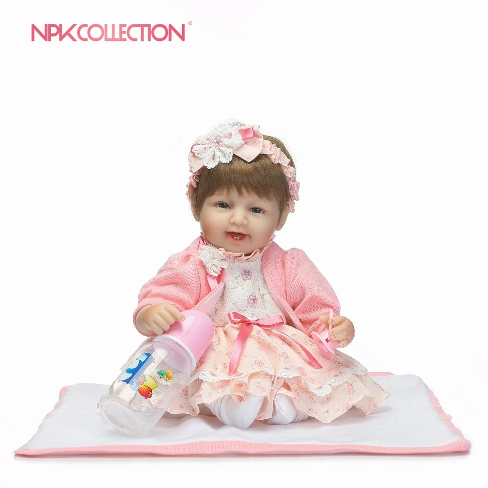 

NPK Silicone reborn babies for girl lifelike 18" reborn baby doll with new knitting clothes boneca brinquedos