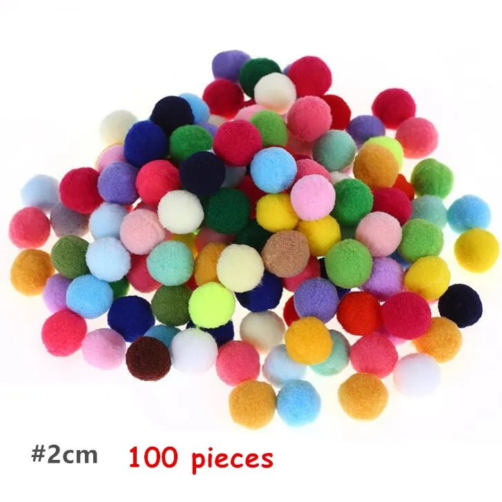

100pcs Lot 2cm Medium colorfully ball Children's Creative Material Girls Toys Kids kindergarten DIY materials BS94