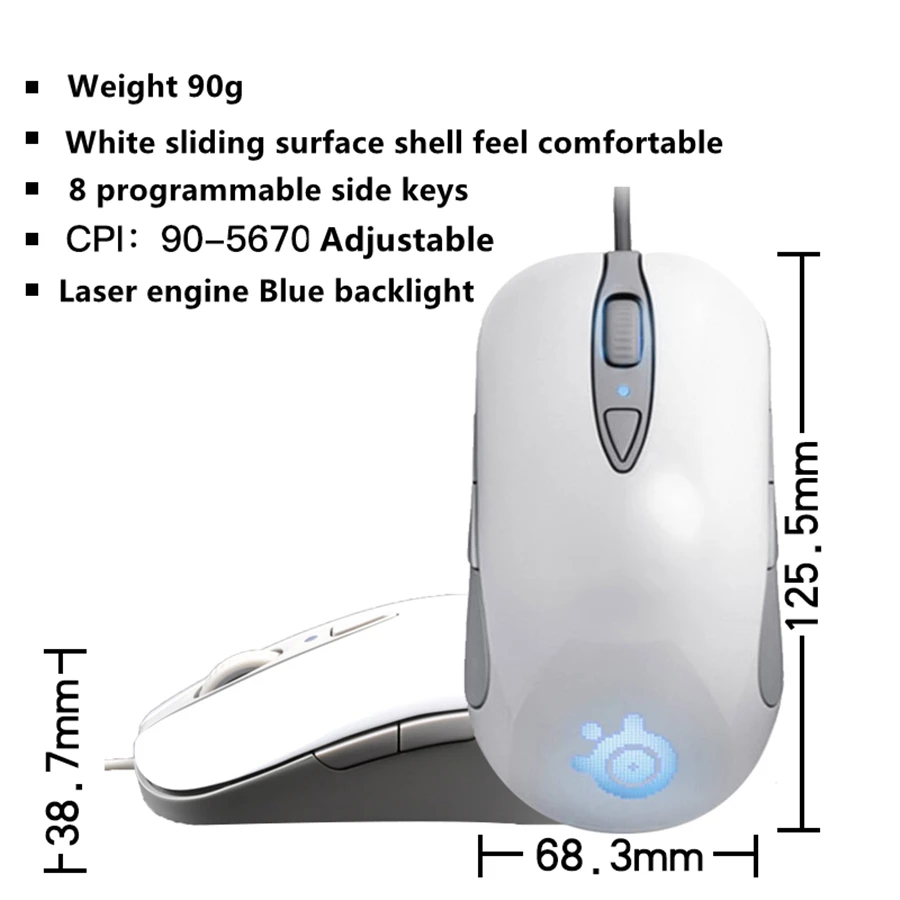 Бесплатная доставка оригинальная игровая мышь Steelseries сэнсэй сырой Frost Blue V2 Edition