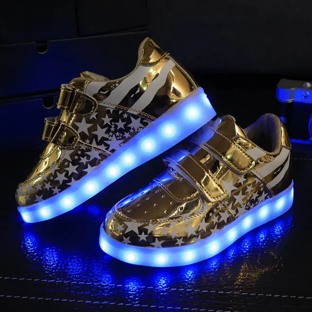 Размер 26-35 2016 детей СВЕТОДИОДНЫЕ Фонари shoes Мальчиков/Девочек USB зарядное устройство освещенные Дети спорт shoes chaussure световой кроссовки tx0577