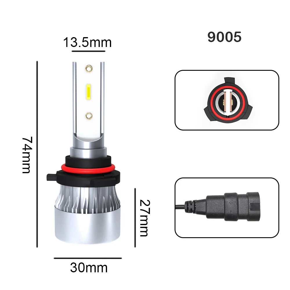 Светодиодный светильник головной светильник Замена автомобиля h7 светодиодный H4 Привет Низкий H11 авто лампы H8 H1 H9 9005 9006 HB2 HB3 авто фары Conversion Kit 6000K