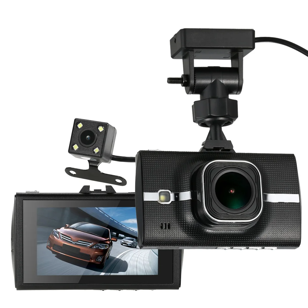 Видеорегистратор Dashcam DVR Автомобильный видеорегистратор регистратор Авто видеокамера 3 "двойной объектив видео регистратор зеркало