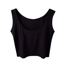 Лидер продаж, Летний тонкий топ с короткими рукавами для женщин, без рукавов, U Croptops, топы на бретелях, женские майки для бега, укороченные топы, жилет, топ-труба