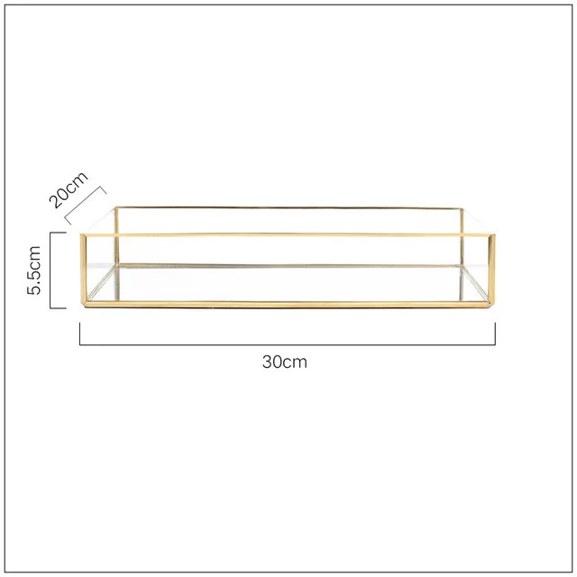 Золотые стеклянные подносы для хранения в скандинавском стиле, десертные фруктовые ювелирные изделия, демонстрационные тарелки, кухонные домашние настольные декоративные держатели для хранения - Цвет: Large