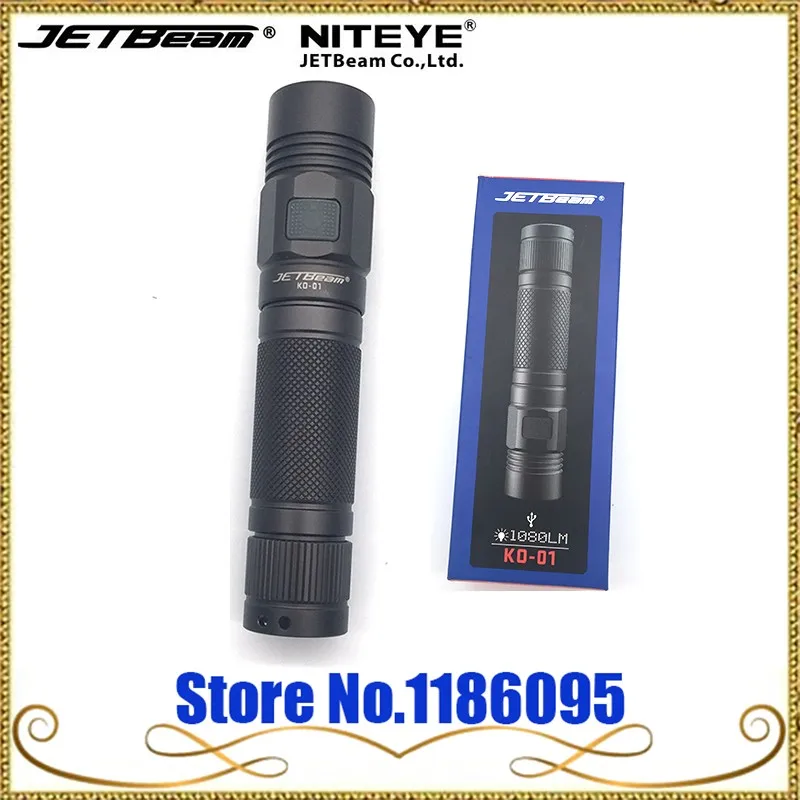 JETBeam NITEYE KO-01 тактический фонарик 1080 люмен По 1*18650 боковой выключатель для фонарика