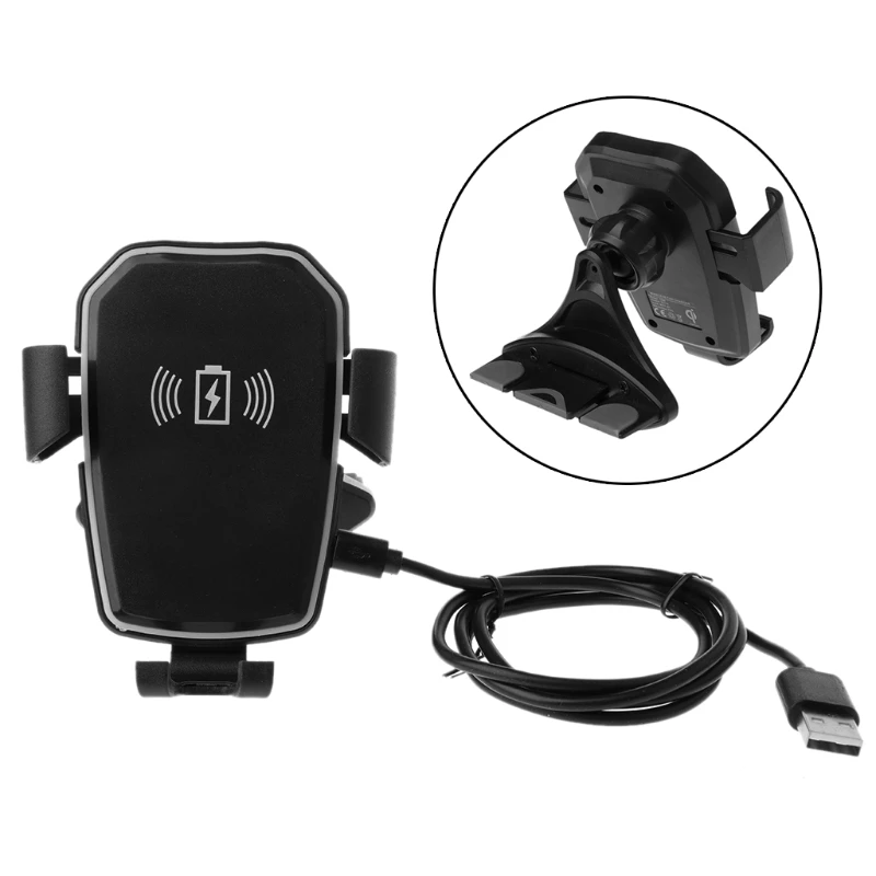 

Car Qi Wireless Charger CD Mount 360 degree Rotatable Holder for iPhone X 8 Samsung S8