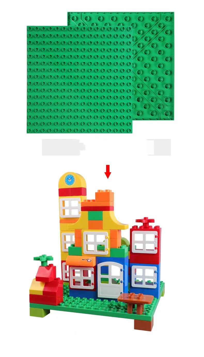 256 Duploe большая Базовая пластина для конструктора 16*16 точек двухсторонняя Строительная пластина для строительных блоков игрушки для детей совместимый подарок Duplo полые