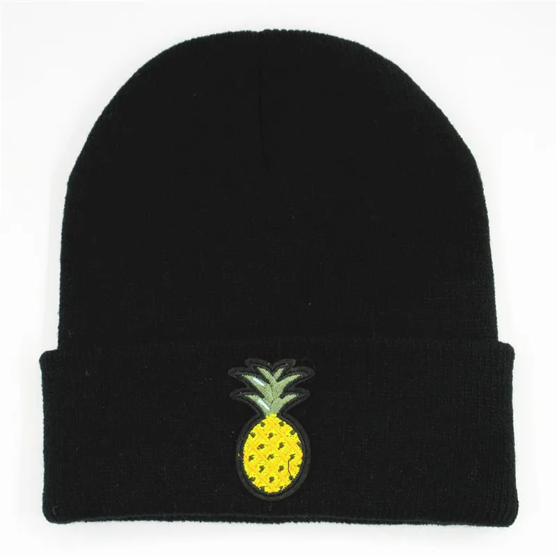 

LDSLYJR pineapple embroidery Cotton Thicken knitted hat winter warm hat Skullies cap beanie hat for men and women 134