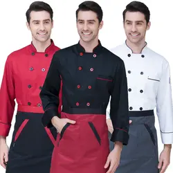 Новый шеф-повар с длинными рукавами дышащая одежда летняя одежда рабочая одежда мужчины и женщины куртка с капюшоном отель шеф-повар