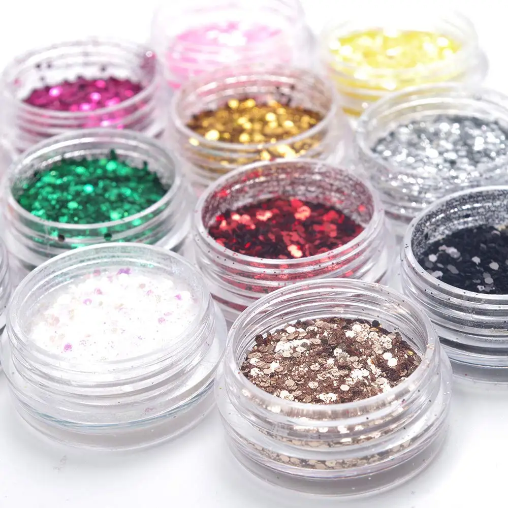 TOBbeauty 12pcs Mixed Colors Eye Shadow Makeup Pigment Glitter Powder Mineral Spangle Eyeshadow Makeup Brightens Randomly Color TOBbeauty 12pcs Mixed Colors Eye Shadow Makeup Pigment Glitter Powder Mineral Spangle Eyeshadow Makeup Brightens Randomly Color