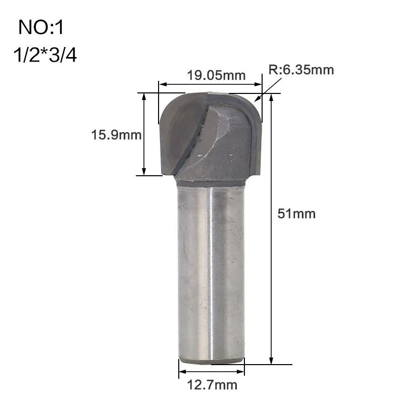 1 шт. 1/" хвостовик чаши и лоток шаблонный маршрутизатор бит карбида вольфрама Концевая фреза для деревообработки режущий инструмент Дерево Фрезерный резак