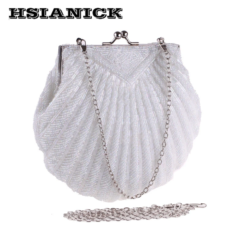 

Lady new shell beaded ladies clutch bag Messenger chain party bag polyester dinner plus large models design evening bag handbag