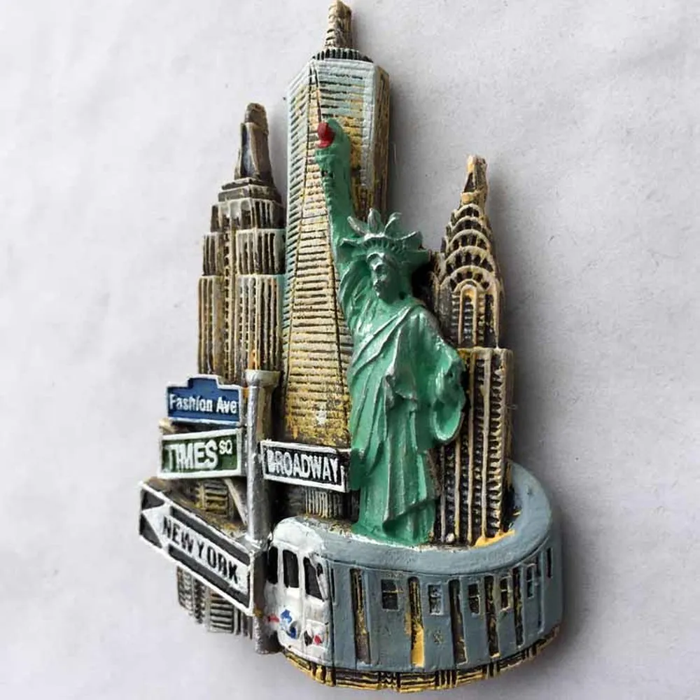 BABELEMI 1PCS USA New York City Landmark Fridge Magnet Souvenir Statue of Liberty Refrigerator Magnets Decor Crafts|Магниты на