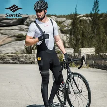 Santic зимние велосипедные штаны мужские флисовые ветрозащитные термо велосипедные брюки светоотражающие велосипедные длинные Биб колготки Pantalon Culotes ciclismo