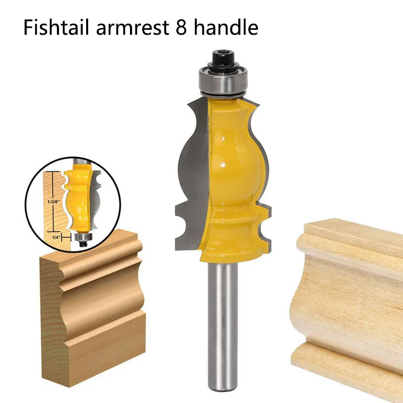 

8mm Shank Woodworking Cutter Line Knife For Fishtail Handrails Bit Trimming Wood Milling Cutter Woodwork Cutter Power Tools