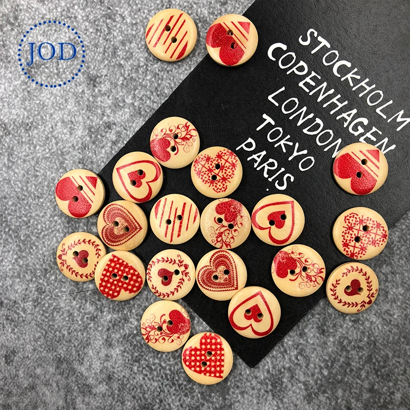 

JOD 10PCS Mixed Red Heart Cartoon DIY Wool Buttons for Clothes Children Cute Kids Decorative Button for Clothing Jacket Sweater