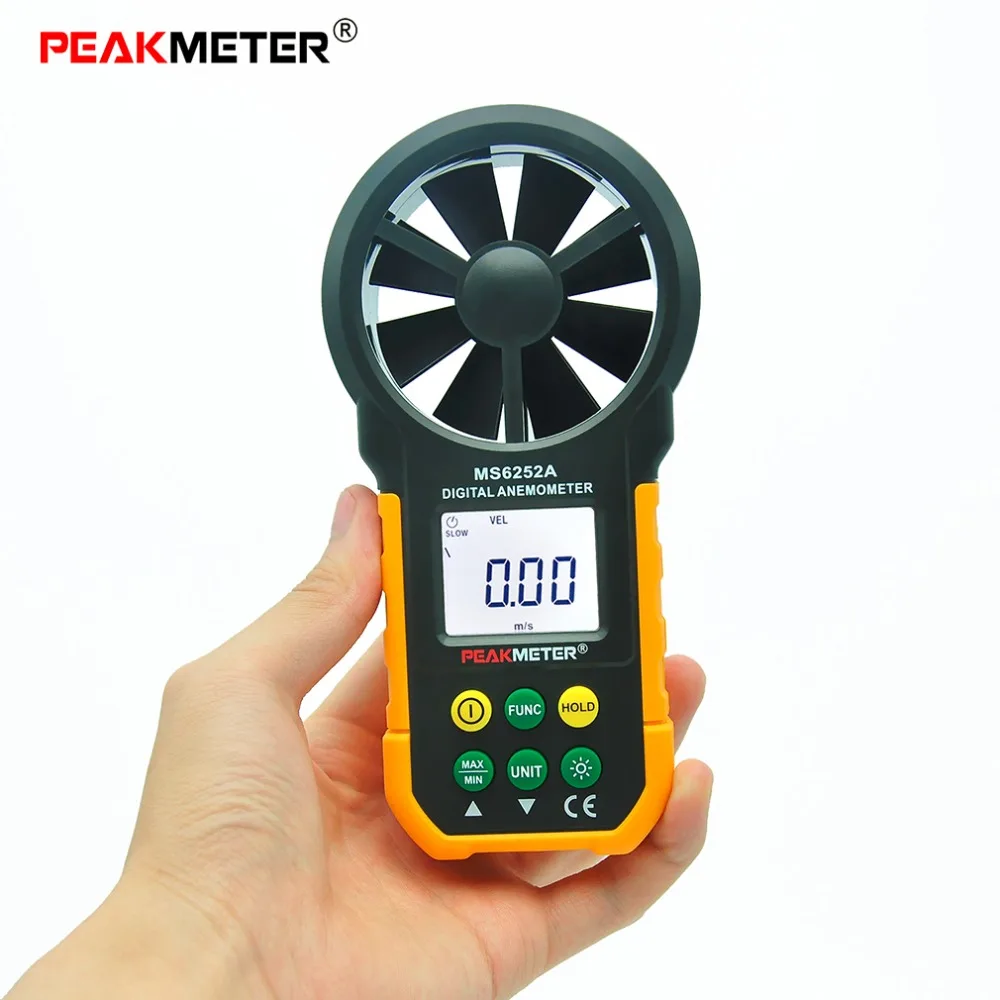 

Wind Speed Test Meter Multifunction Digital Anemometer Tachometer/Air Volume/Thermometer/Humidity HYELEC MS6252A Hot Sale