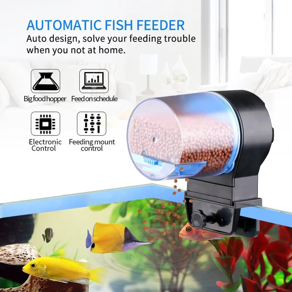 

NCFAQUA Automatic Fish Feeders for Aquarium Auto Feeder Food Dispenser Pet Timer for Fish Turtle Tank Up to 10 Feeding Per Day