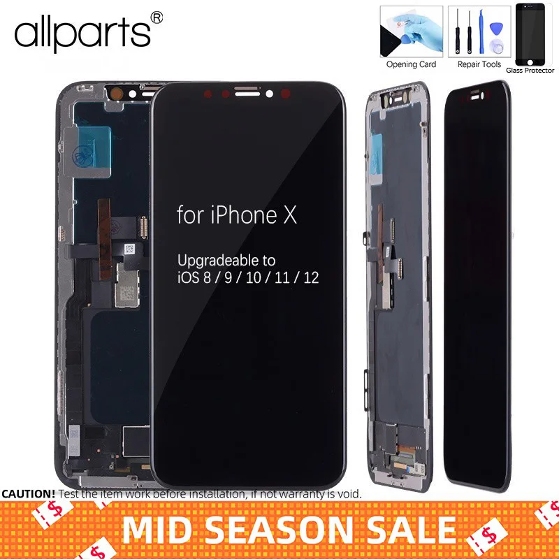 

5.8 inch Display For iPhone X LCD Touch Screen with Frame Digitizer For iPhone X Display Screen Assembly Replacement Parts