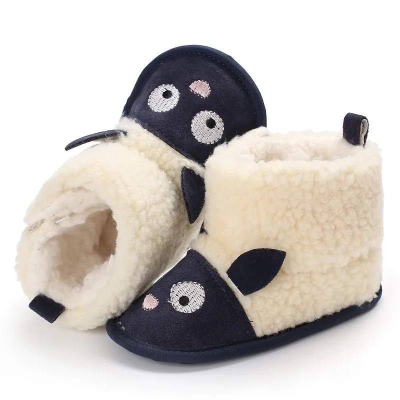 Weixinbuy/0-18 м Обувь для младенцев мальчиков Обувь для девочек детские головоломки плюс кашемир теплый малыша Сапоги и ботинки для девочек