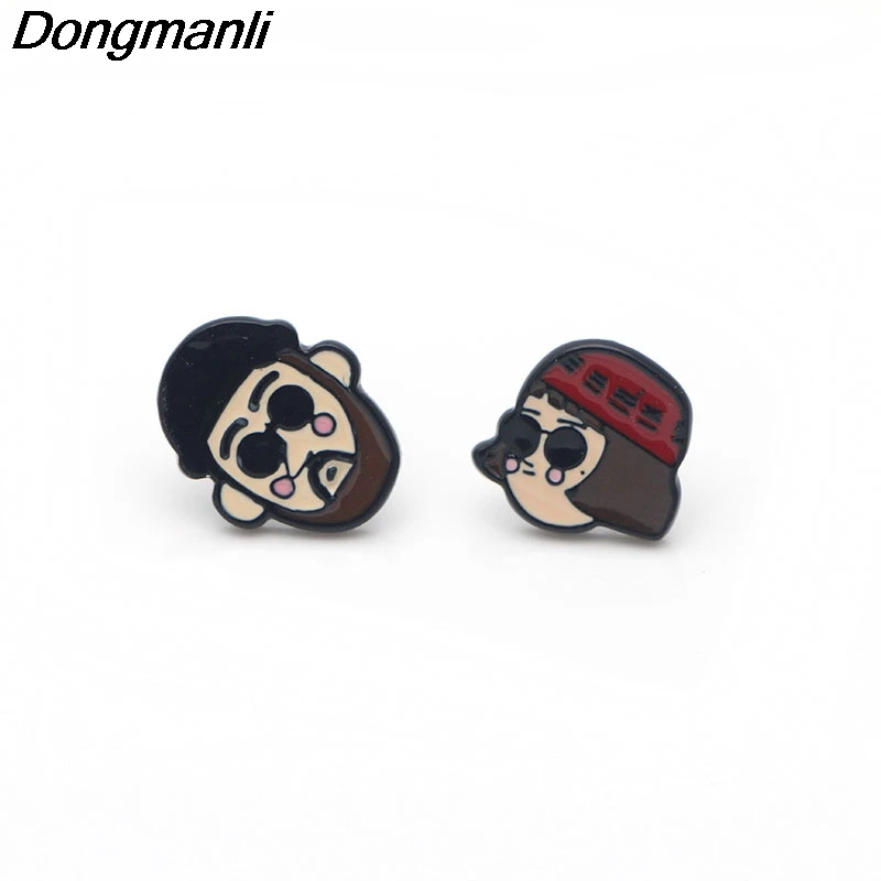 P3204 Dongmanli Корея Leeon серьги гвоздики для женщин Эмаль Нержавеющая сталь пирсинг