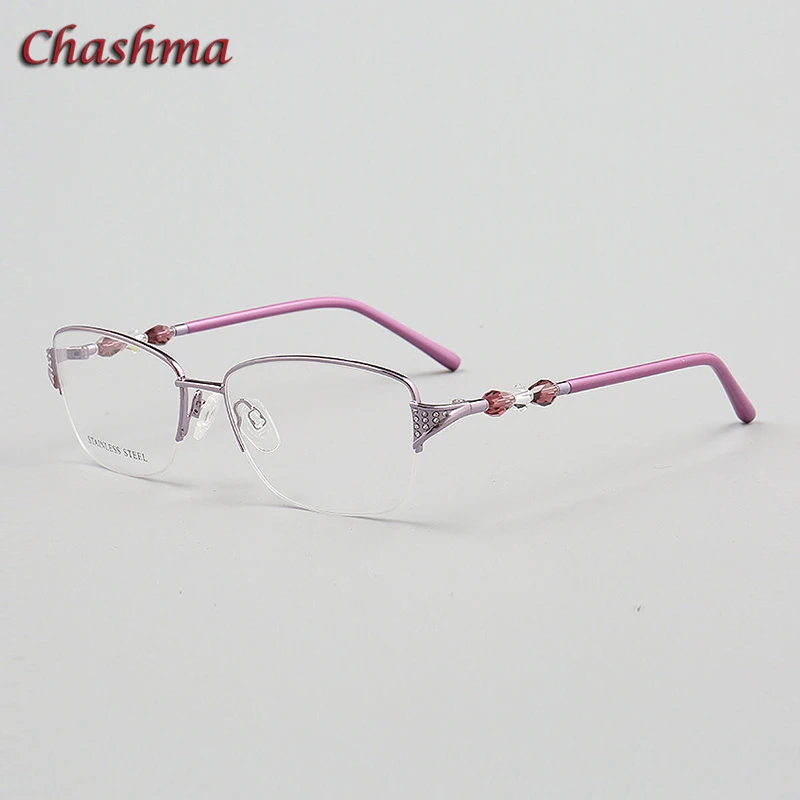 Chashma Женская оправа корейский дизайн хрустальные фиолетовые очки качественные