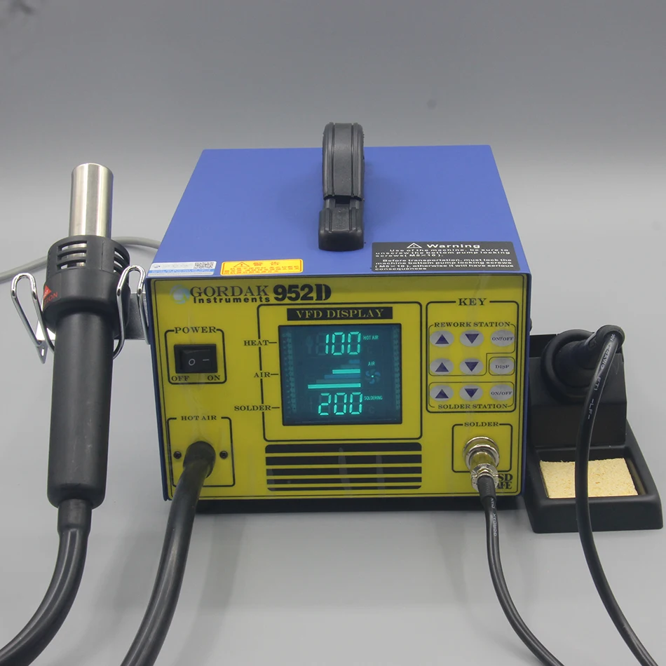 GORDAK Gaudi 952D SMD Интеллектуальная паяльная станция горячего воздуха 2 в 1 сварочная