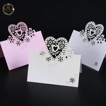 

Big Heard Love 2000pcs Love Heart Laser Cut Wedding Party Table Name Place Cards Table Decoration Wedding Party Favors