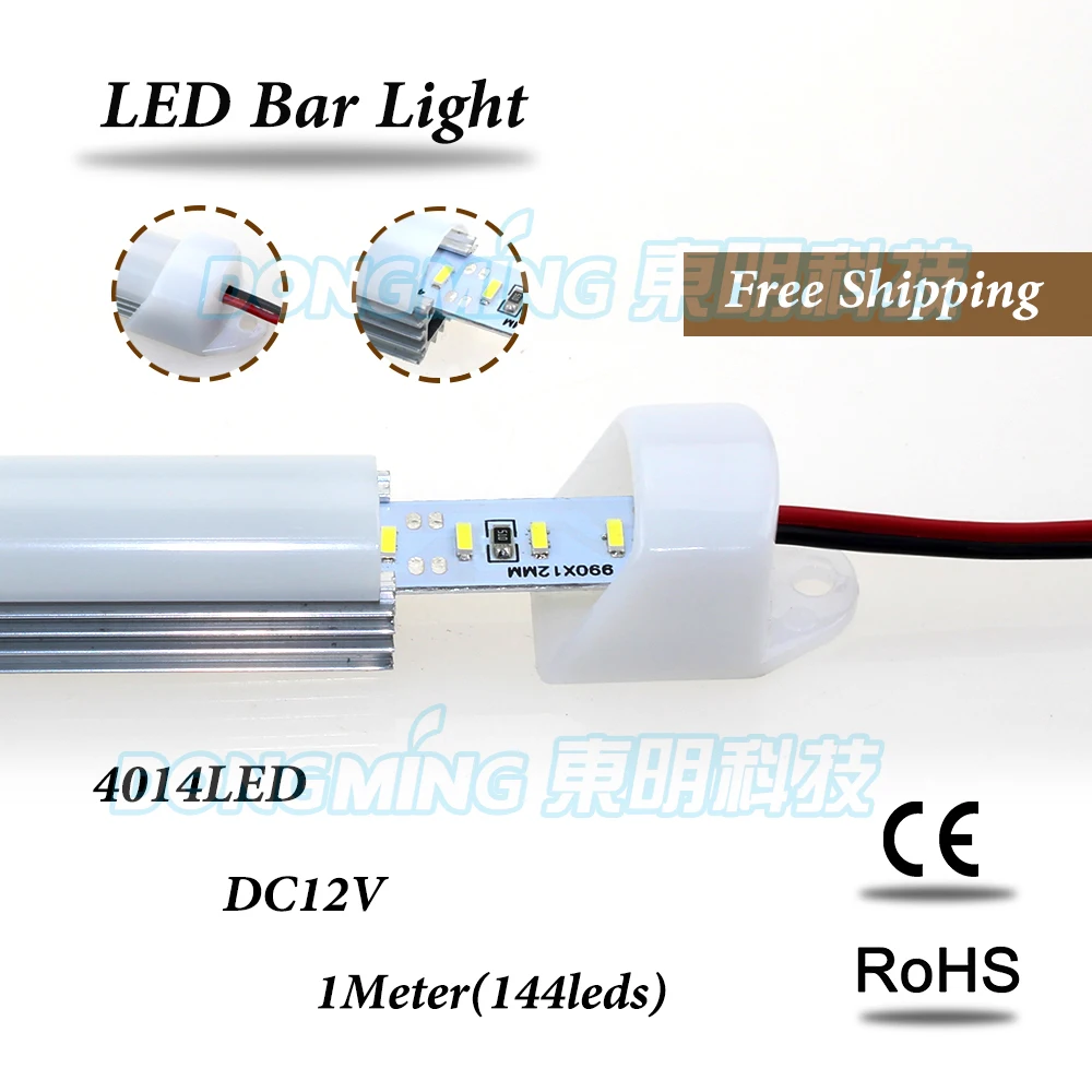 5m tovární cena 5 * 100cm 144ledů / m 4014 tvrdá luce LED páska světlo DC12V led strip bar světlo + U hliníkové pouzdro + kryt