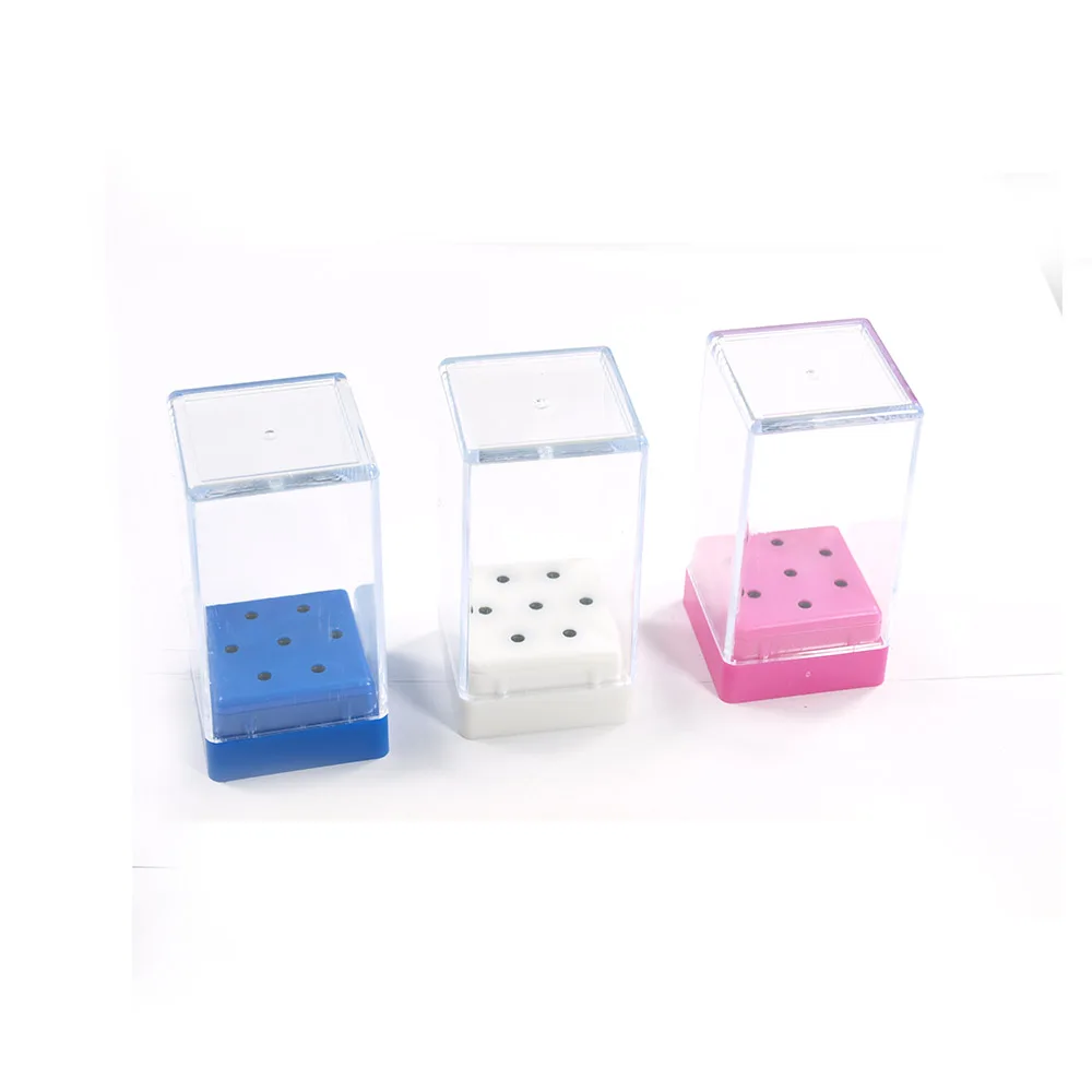 KIMAXCOLA 7 отверстий квадратные пластиковые сверла для ногтей дисплей коробка для хранения сверл для ногтей контейнер стенд дисплей качество